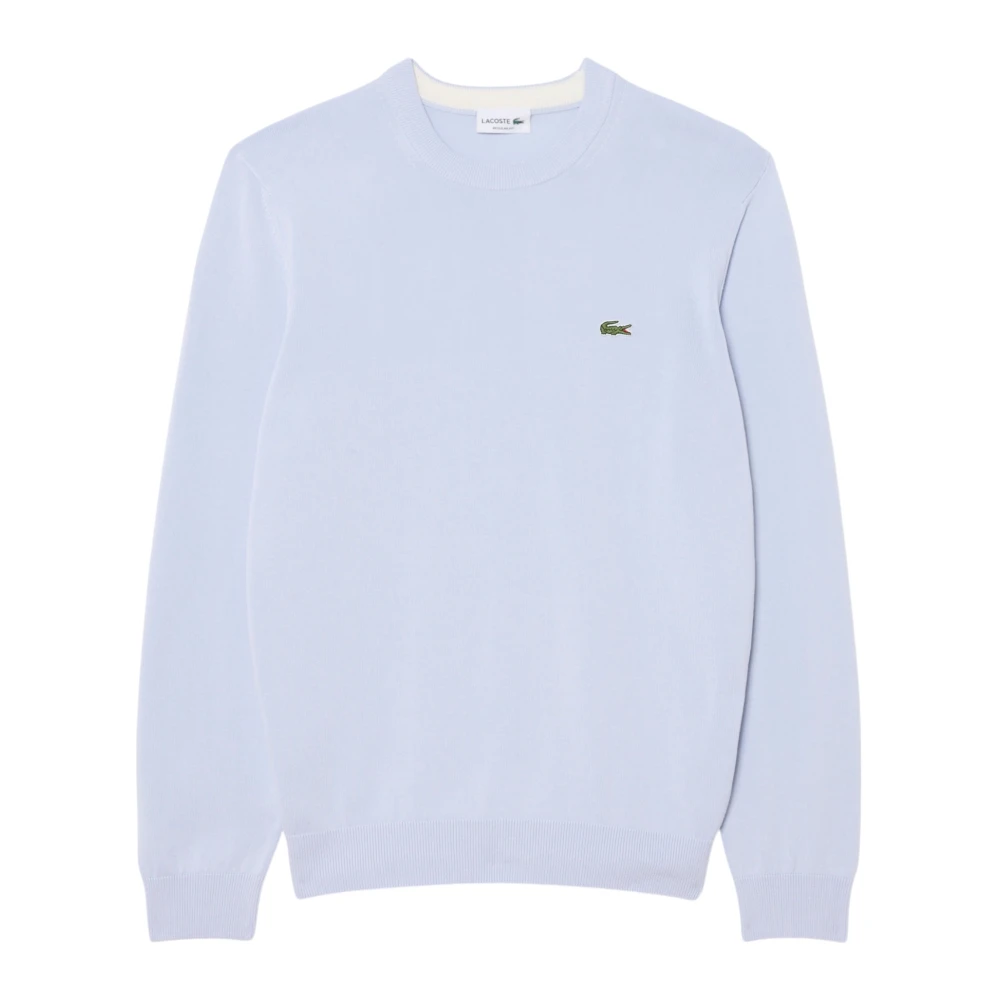 Lacoste Blue Round-Neck Knitwear, Male, S, Crew Neck Cotton Jumper