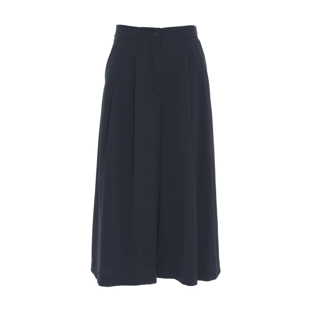 Ottod'Ame Blauwe Bermuda Shorts met Elegante Plooien Blue Dames