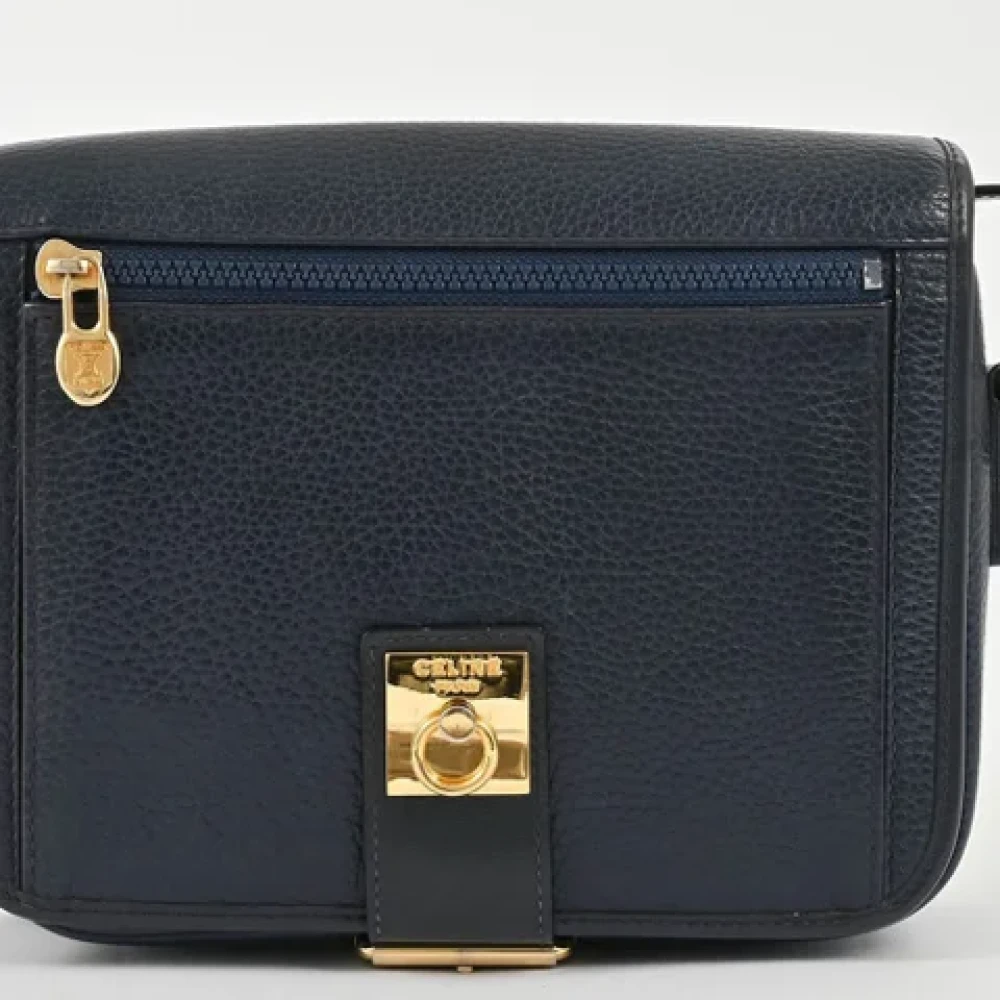 Celine Vintage Pre-owned Leather celine-bags Blue Dames