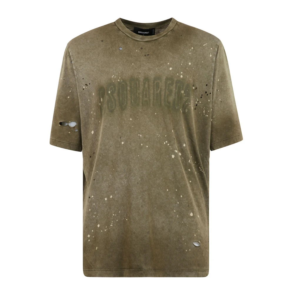Dsquared2 Men's Green T-Shirts, L, Casual Cotton T-Shirt