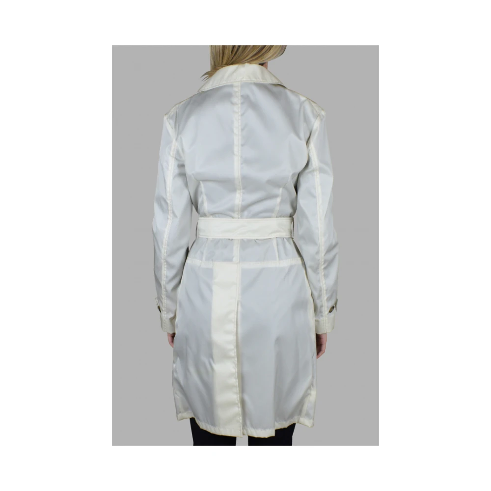 Prada Off-Whiteylon Trench Coat White Dames