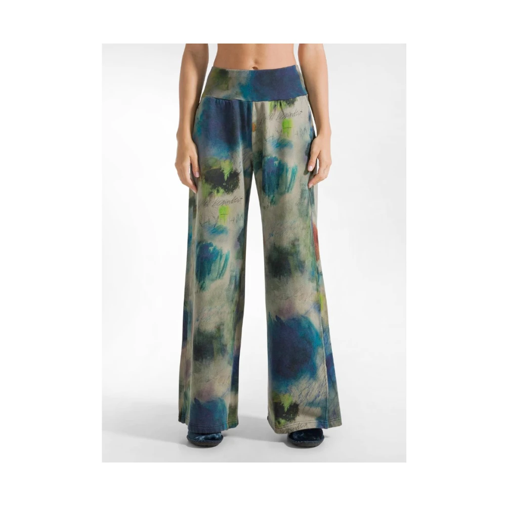 Deha Gedrukte Katoenen Jurk Hoge Taille Comfort Fit Multicolor Dames