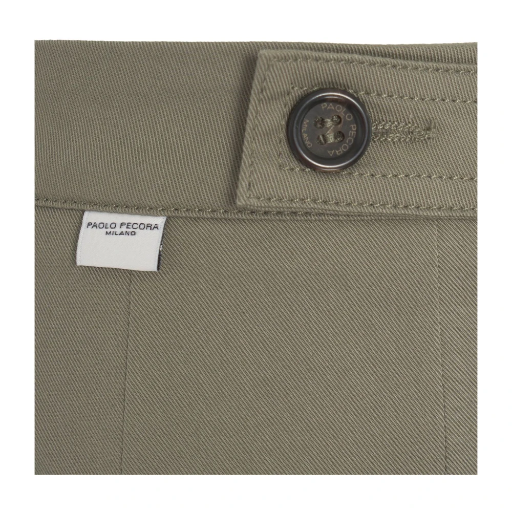 Paolo Pecora Groene Chino Broek Stijlvolle Zakken Green Heren