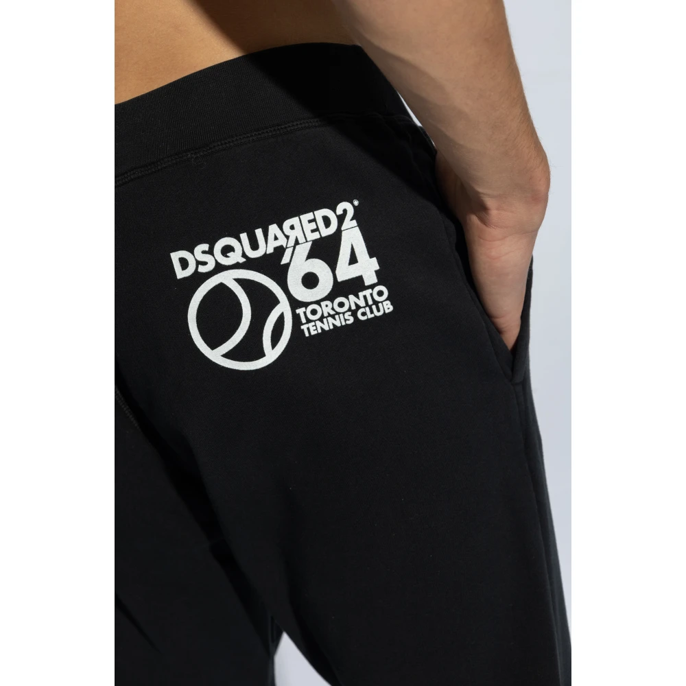 Dsquared2 Sweatpants met logo Black Heren