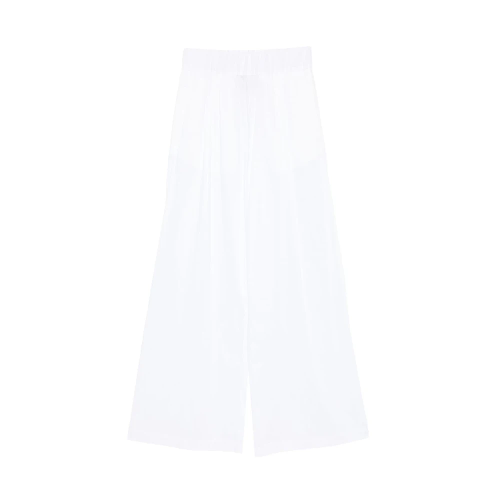 Semicouture White Wide Trousers, Female, M, Wide Trousers