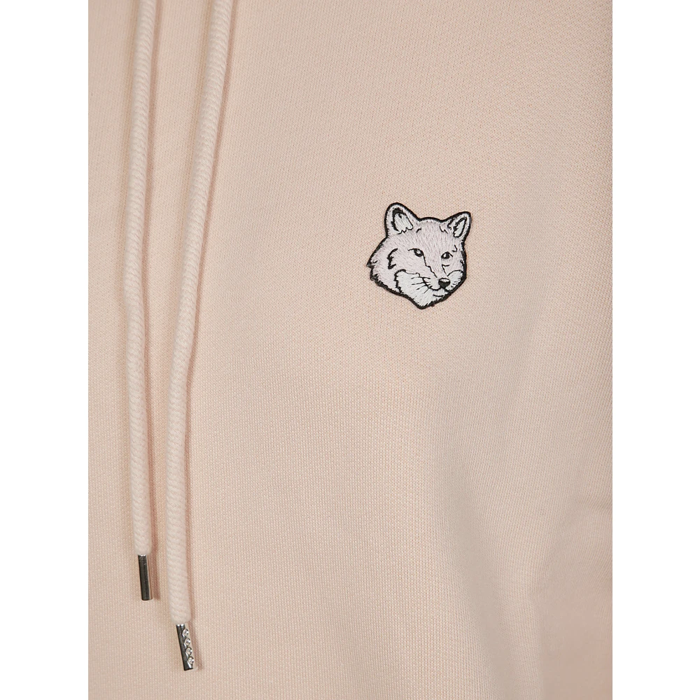 Maison Kitsuné Vos Hoofd Patch Hoodie Pink Dames