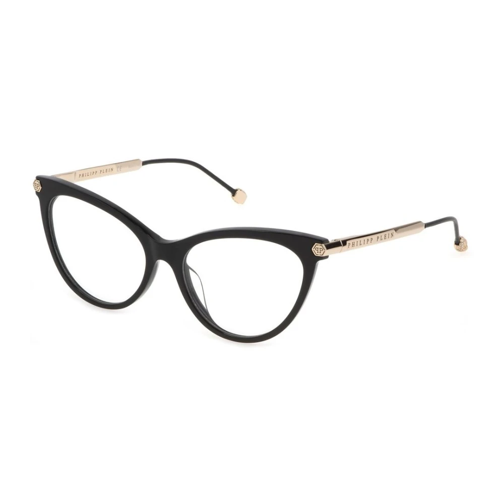 Philipp Plein Cat Eye Zwart Cellulose Acetaat Monturen Black Dames