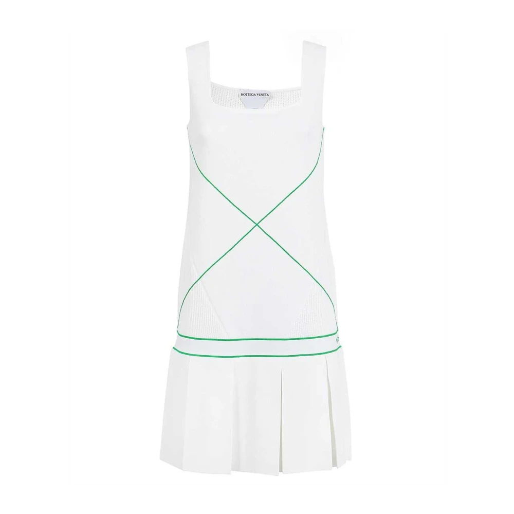 Bottega Veneta Mouwloze Mini Jurk met Geperforeerd Detail White Dames