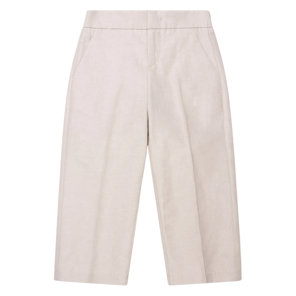 Fendi Men's Beige Cotton Linen Trousers