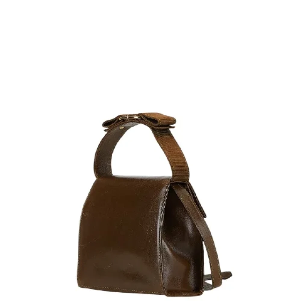 Salvatore Ferragamo Pre-owned Fabric handbags Brown Dames