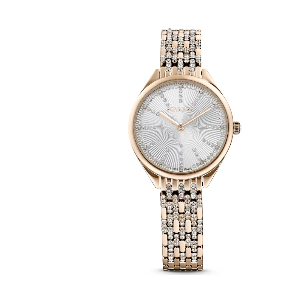 Swarovski Women's White Watches, One Size, Elegant Gold Watch Attract Design