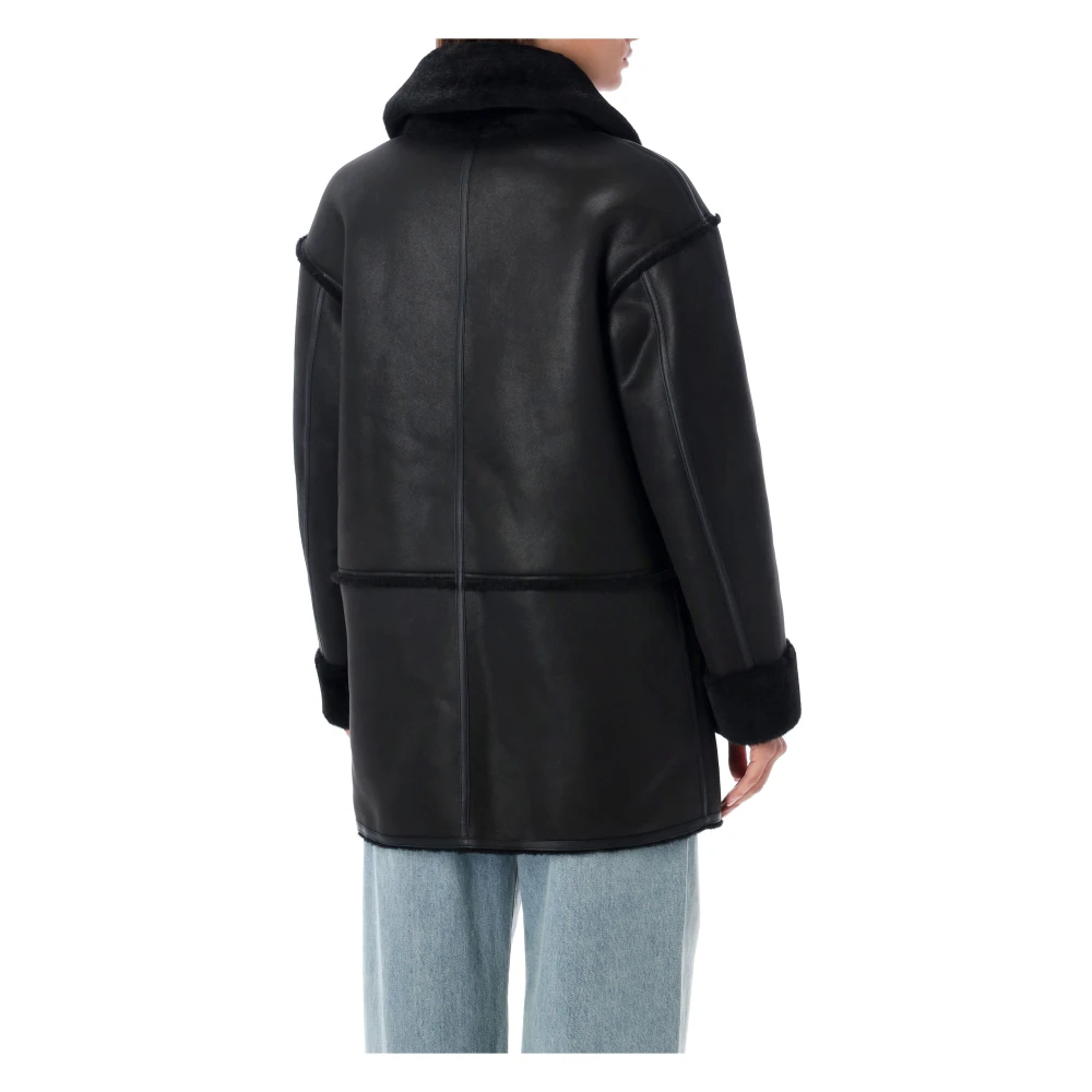 Urbancode Omkeerbare Shearling Jas Zwart Aw24 Black Dames