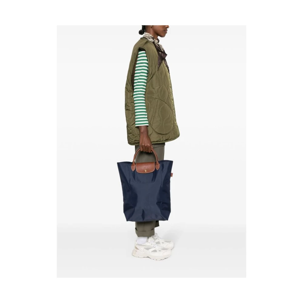 Longchamp Donkerblauwe Canvas Tote Tas Blue Dames