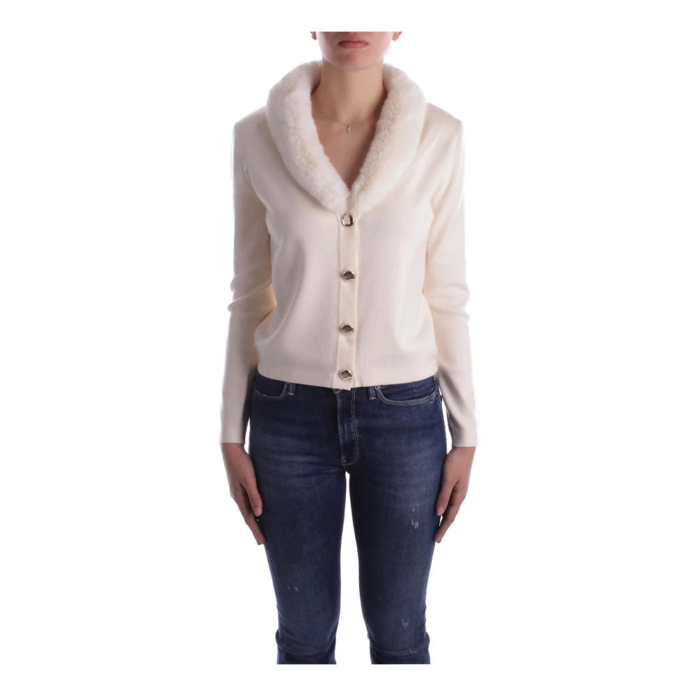Blugirl Witte Cardigan Sweaters Voorste Knoop White Dames