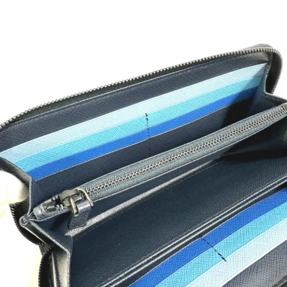 Prada Vintage Pre-owned Leather wallets Blue Dames