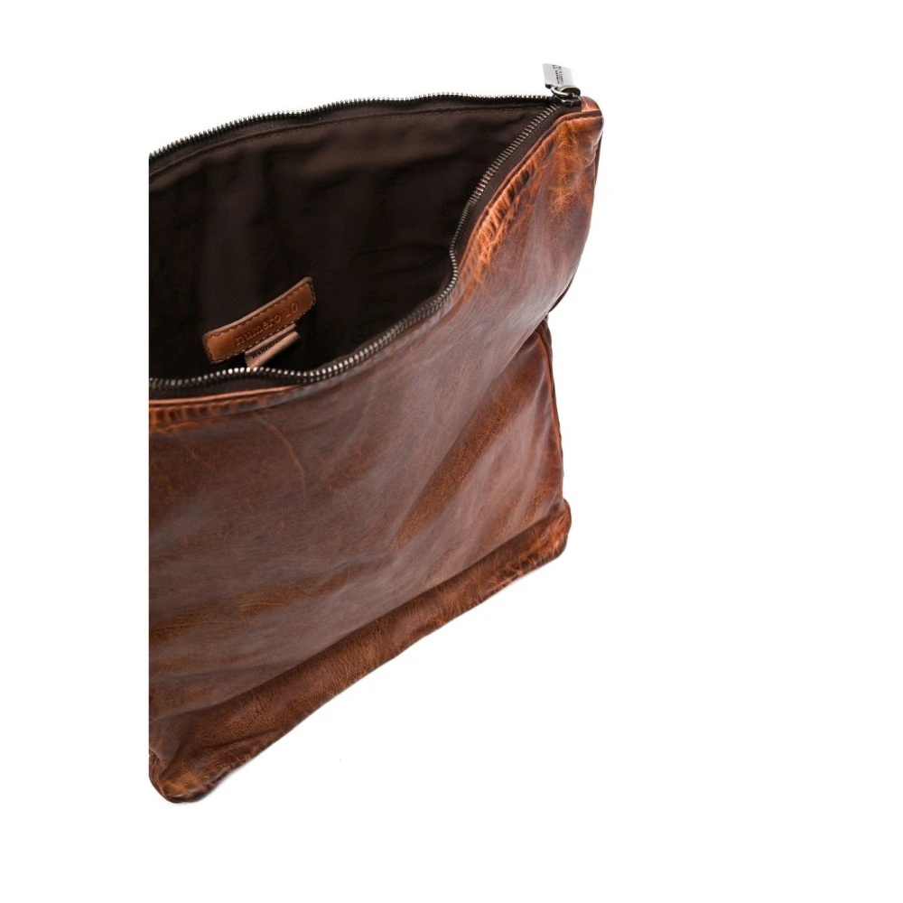 Numero 10 Glanzende Geplooide Pochette Tas Brown Dames