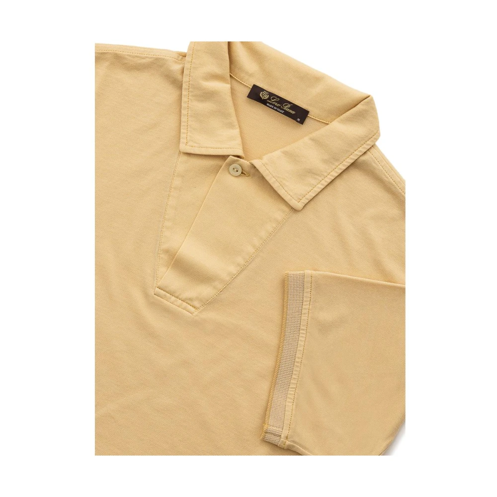 Loro Piana Geel Zijden Polo Shirt Yellow Heren