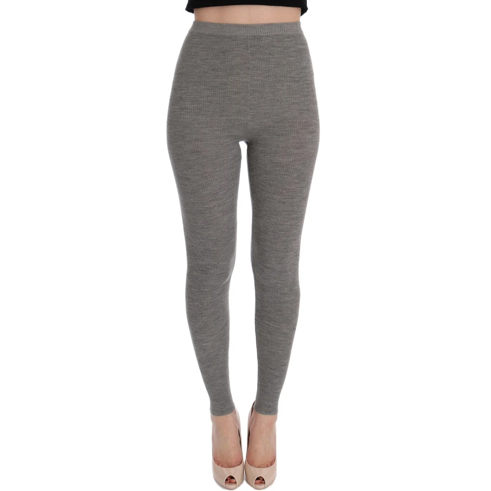 Dolce & Gabbana , Leggings, Female, Gray, S, High Waist Stretch Tights