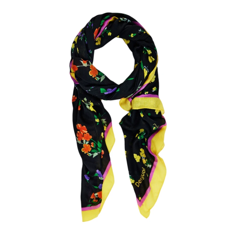 Desigual Zwart Bedrukte Dames Sjaal Multicolor Dames