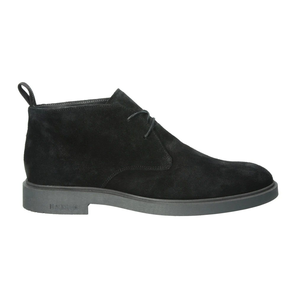 Blackstone Uomo Nero Scarponcini In Pelle Scamosciata Wg80 Black - Immagine 2