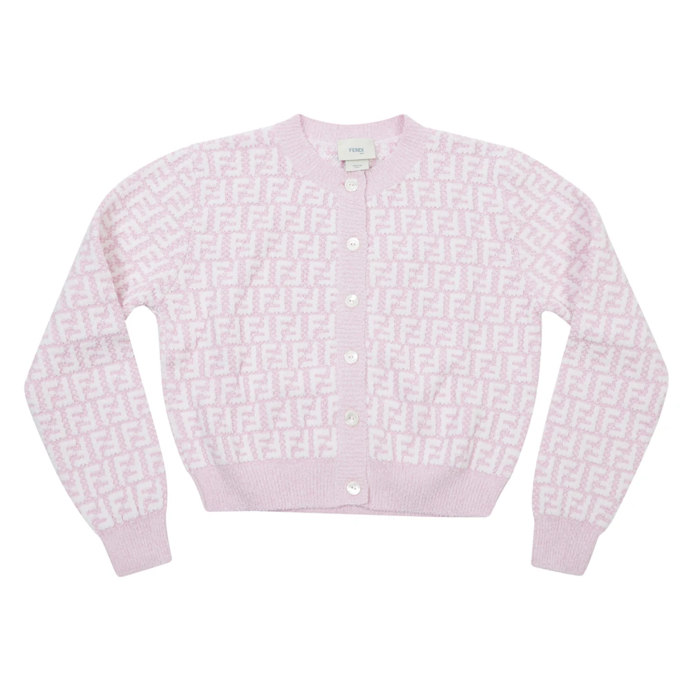 Fendi Girls Purple Kids Cardigans, 10 Y, Jumpers