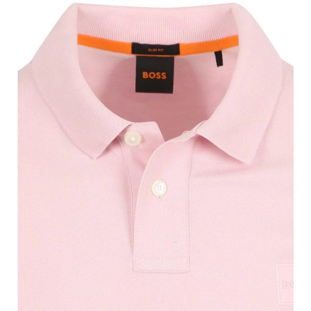 Hugo Boss Slim-Fit Passenger Polo Shirt Roze Pink Heren