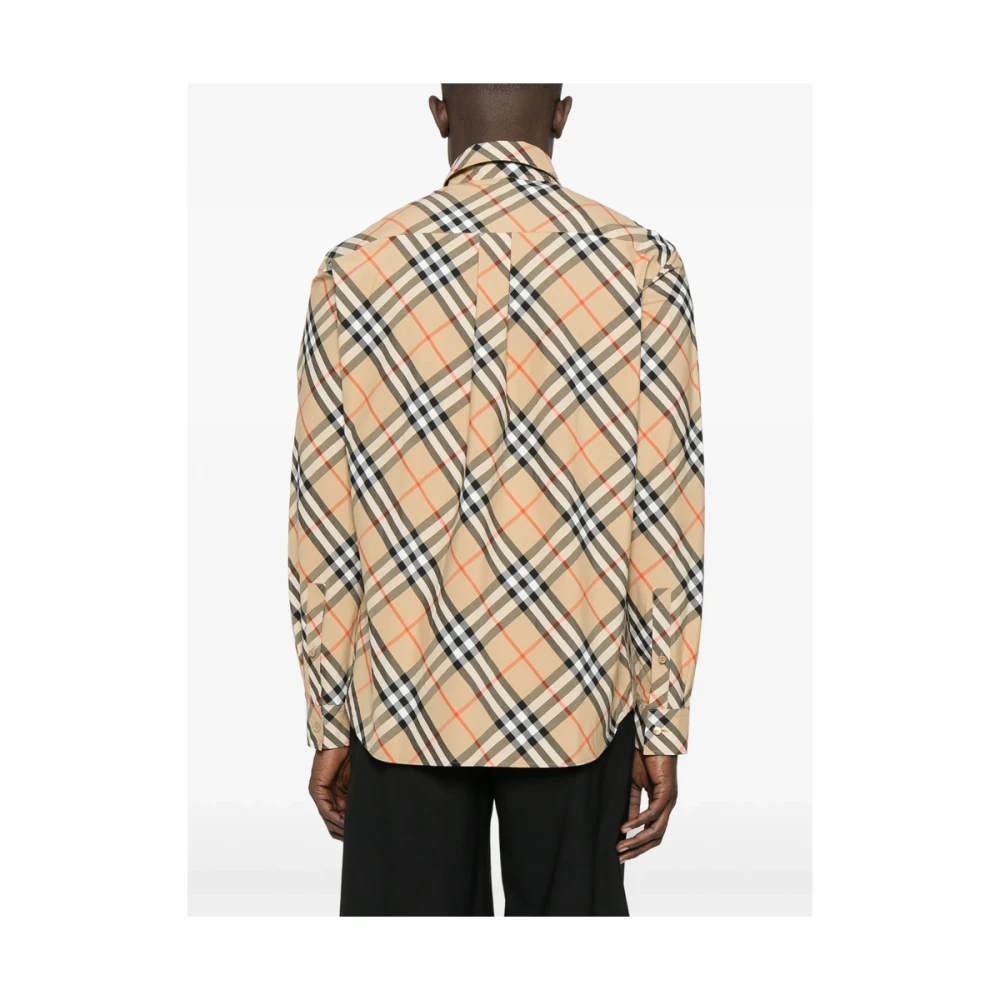 Burberry Beige Button-Up Overhemd Lange Mouwen Beige Heren