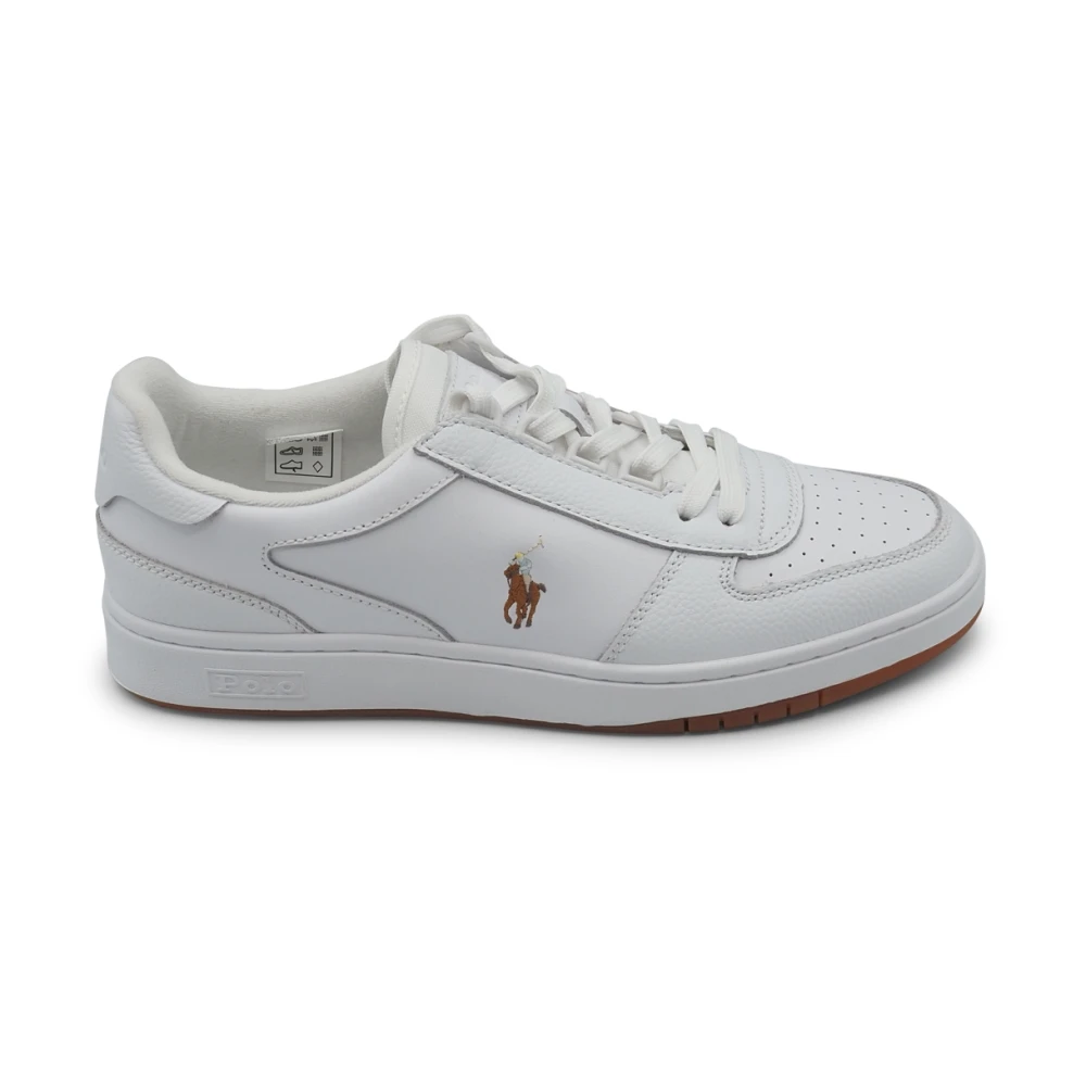 Ralph Lauren Court Leather Low-Top Sneakers Heren Schoenen Wit