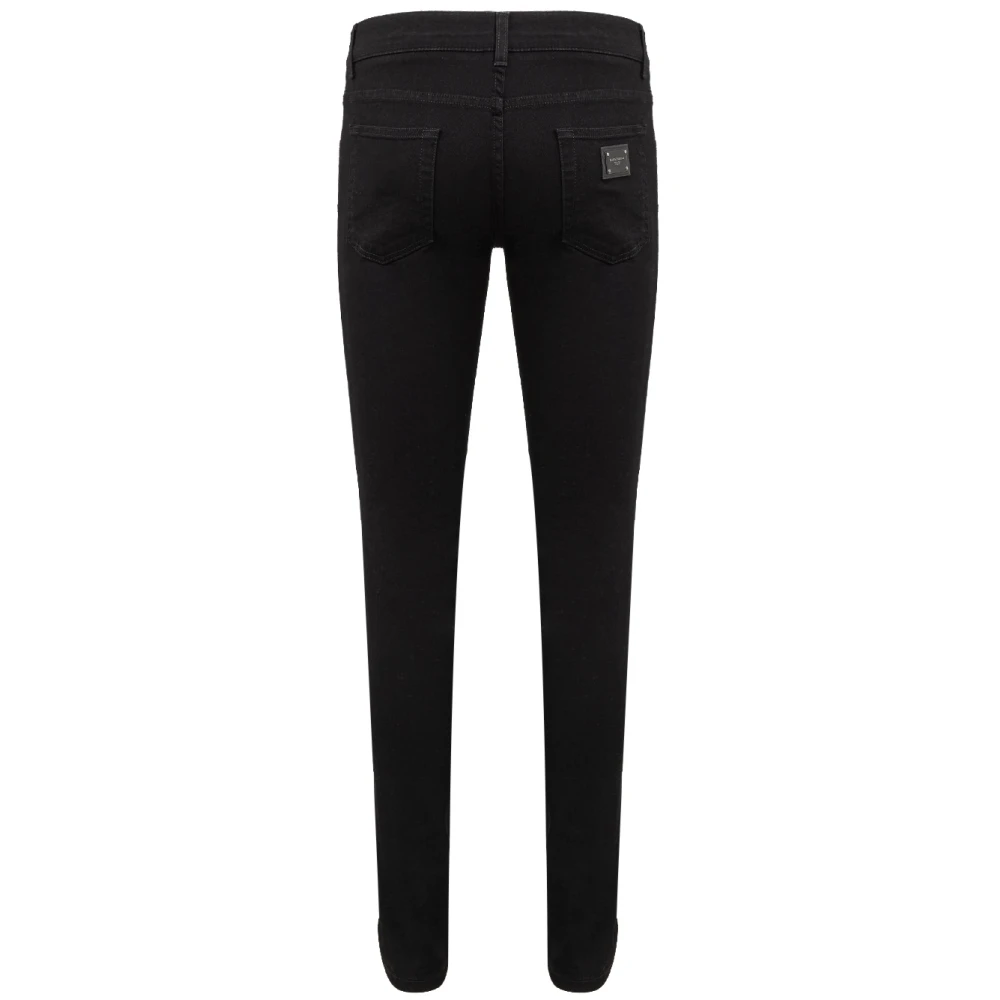 Dolce & Gabbana Skinny Jeans met geborduurd logo Black Heren