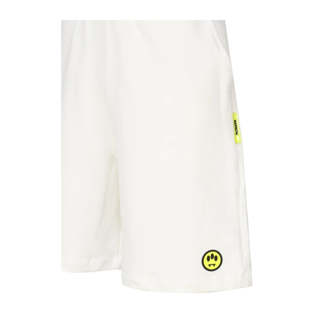 Barrow Witte Shorts met Smile Logo White Heren