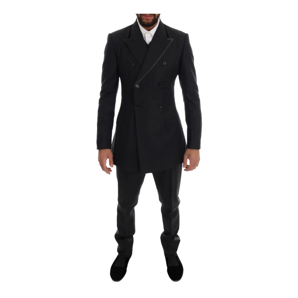 Dolce & Gabbana Men's Gray Elegant Wool Double Breasted Suit