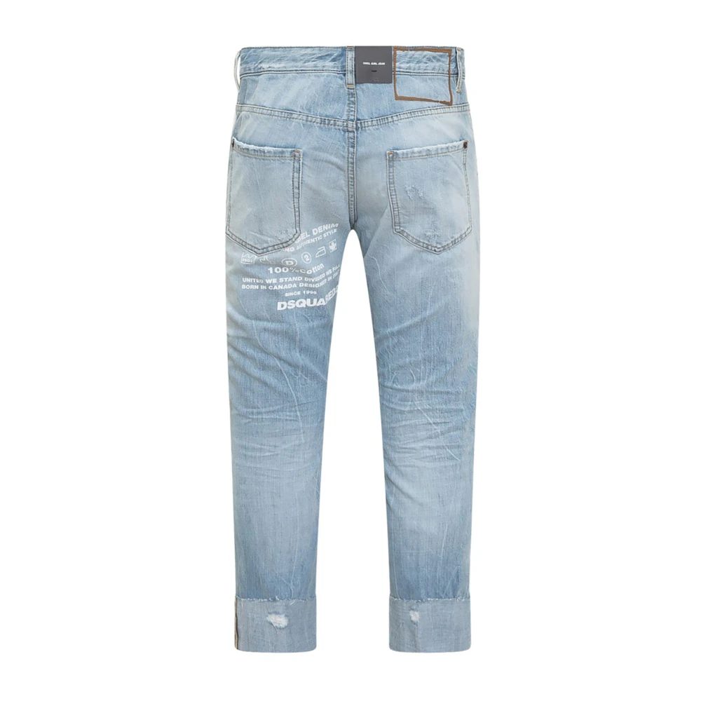 Dsquared2 Slim-fit Distressed Cropped Jeans Blue Dames