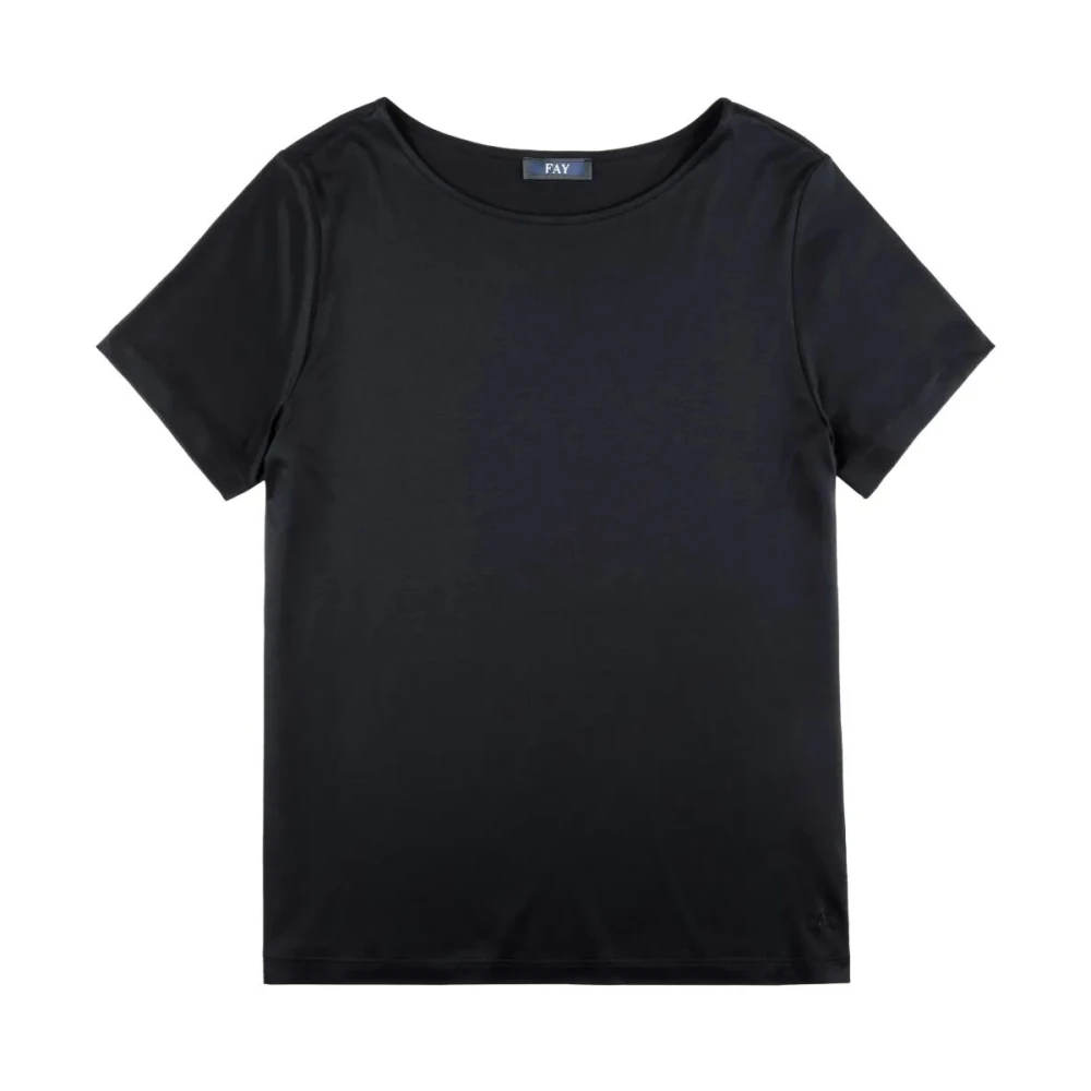 Fay - Tops > T-Shirts - Black - Fay - Modalova