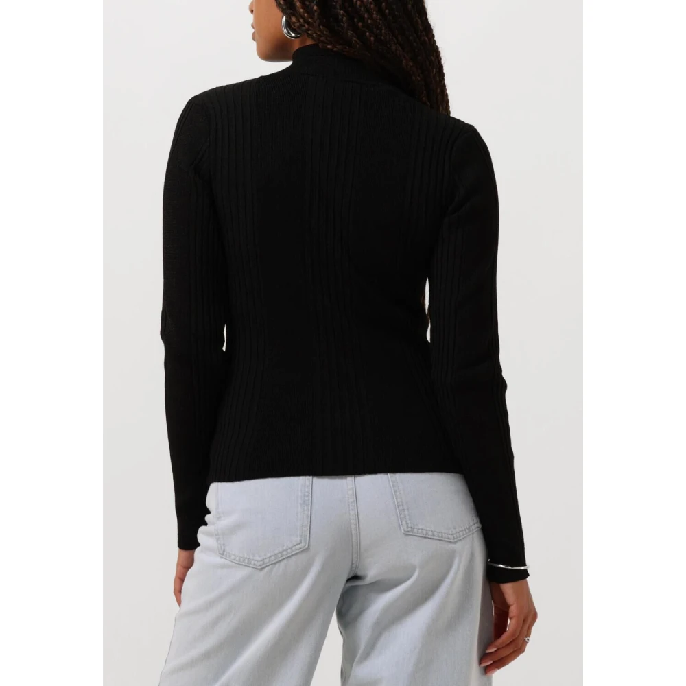 Modström Zip T-neck Top Black Dames