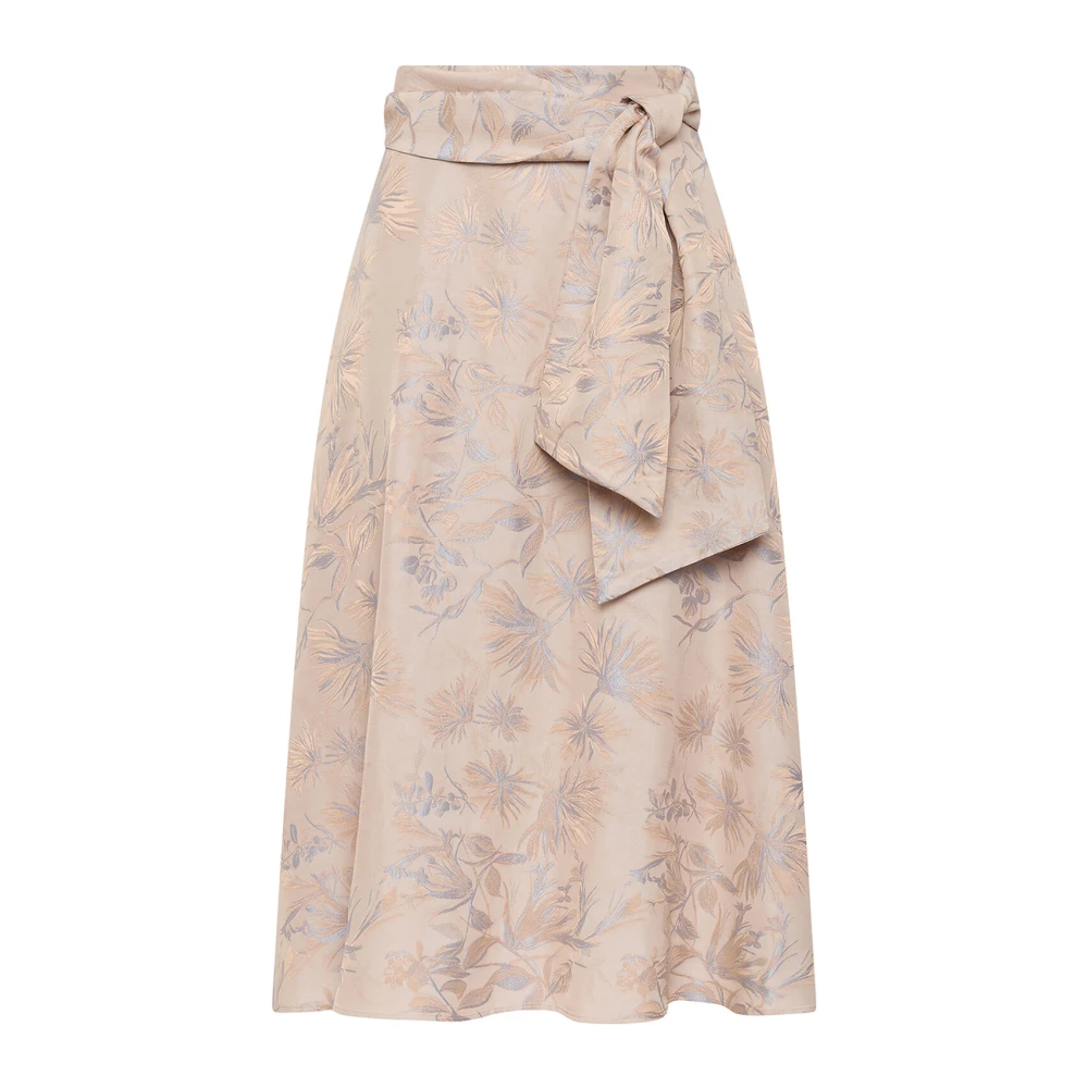 Maliparmi Women's Beige Midi Skirts, L, Breeze D'été Skirt