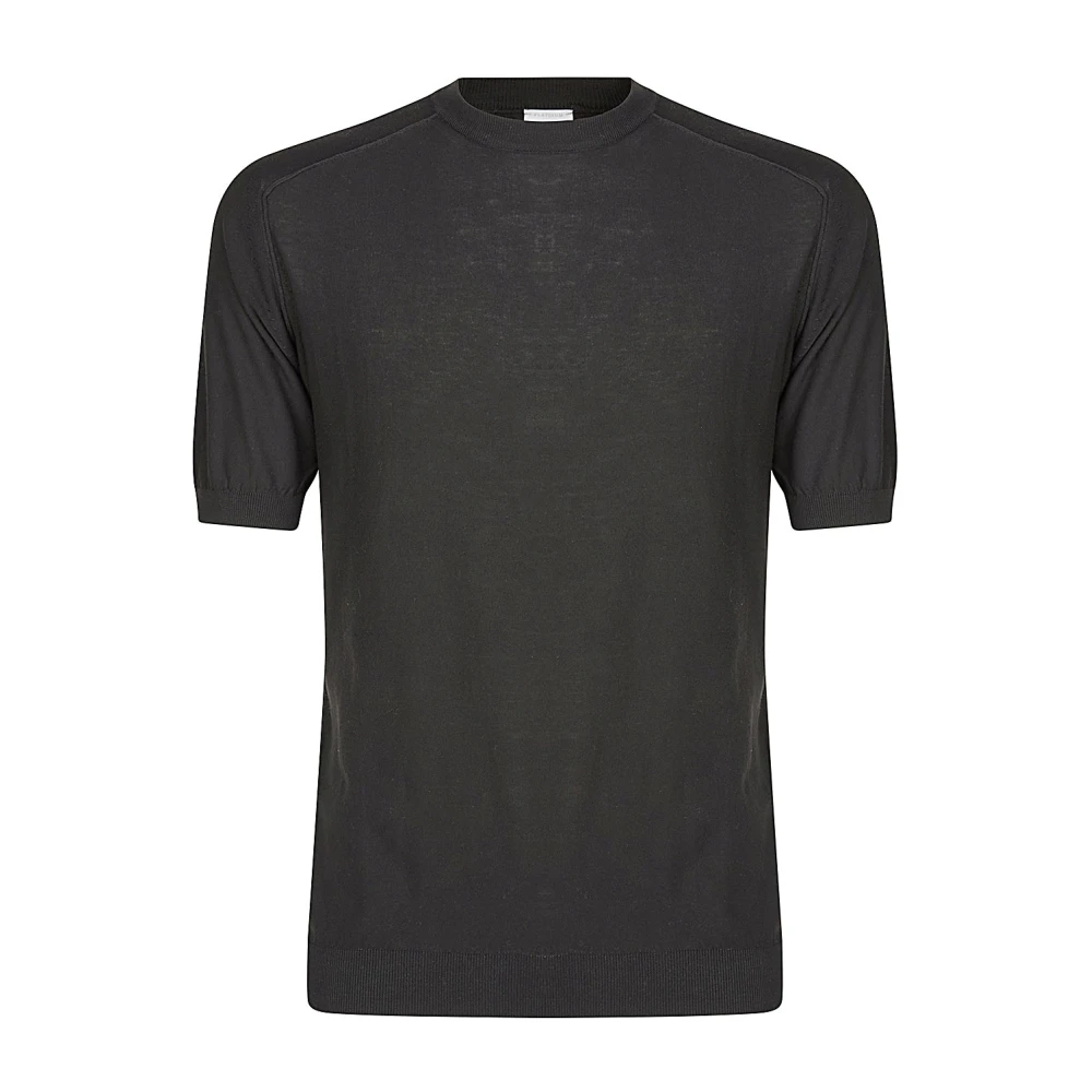 Eleventy Katoenen Crewneck Raglan T-shirt Black Heren