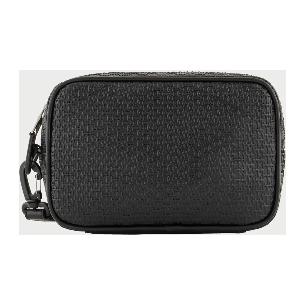 Armani Exchange Zwarte Beauty Case met Voorrits Black Heren