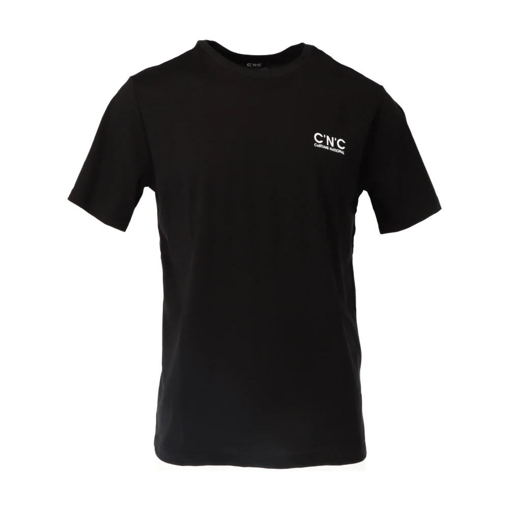 Costume National Zwarte Bedrukte Katoenen T-shirt Mannen Black Heren