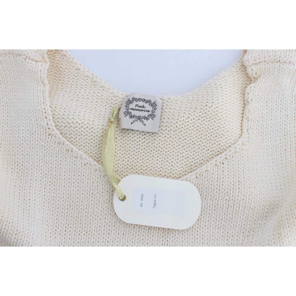 Pink Memories Beige Mouwloos Gebreid Vest Trui Beige Dames