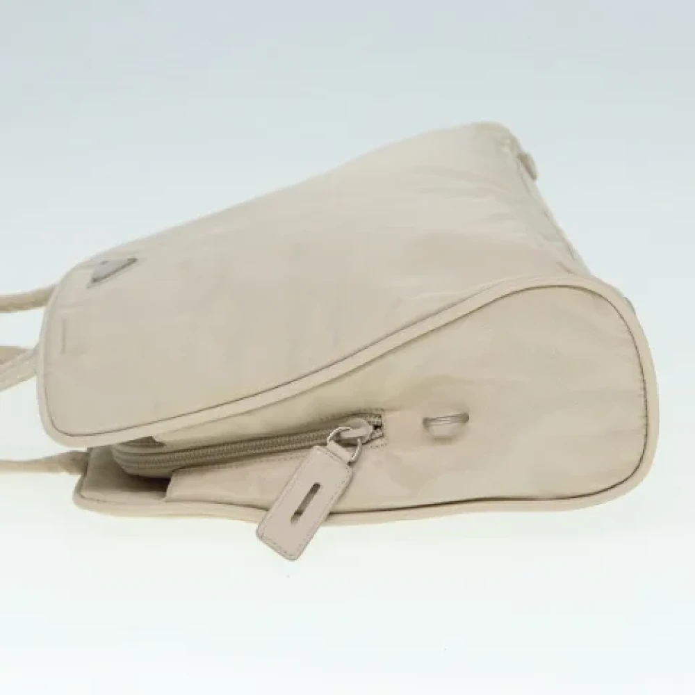 Prada Vintage Pre-owned Leather handbags Beige Dames