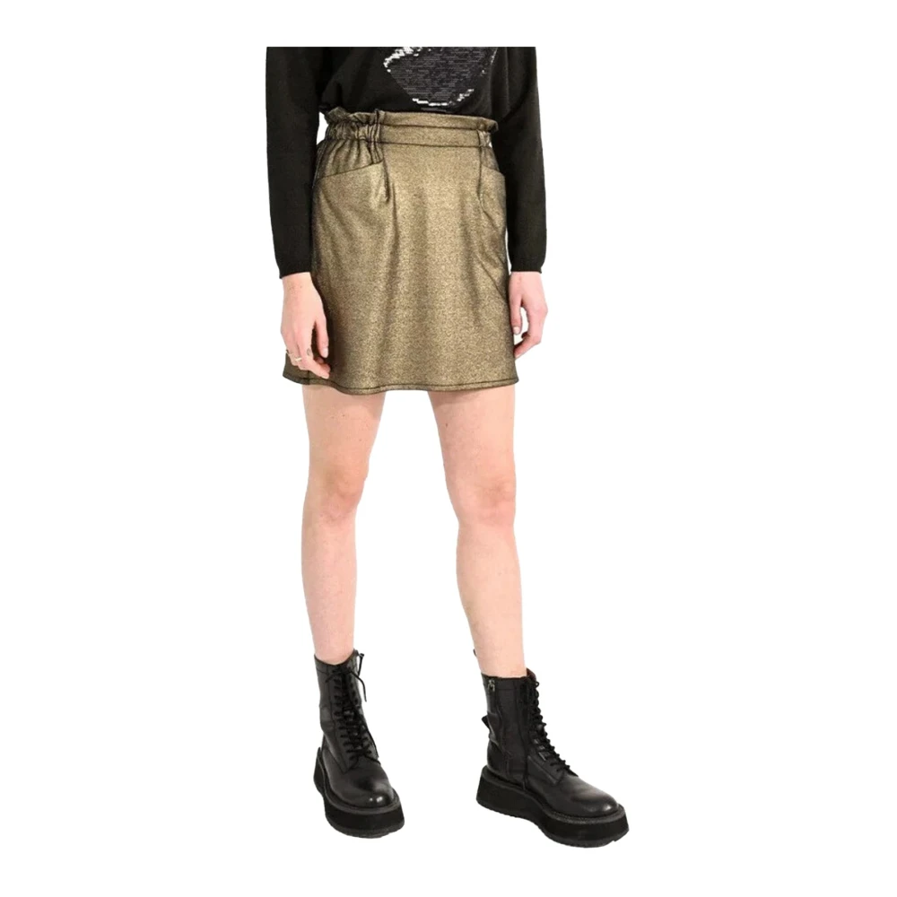 Molly Bracken Korte rechte lurex rok Gouden tinten Yellow Dames