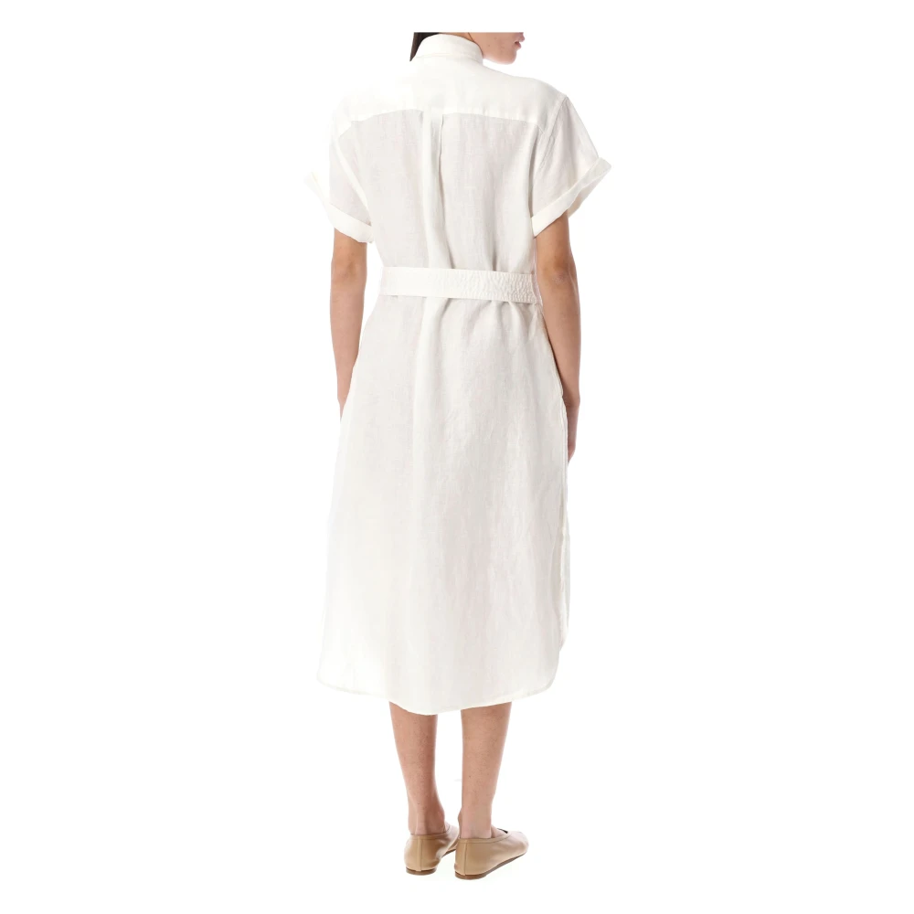Polo Ralph Lauren Stijlvolle Midi Overhemdjurk White Dames