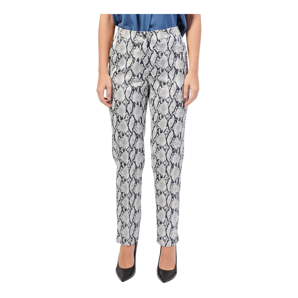 Gerry Weber Gestreepte Sigarettenbroek met Hoge Taille Multicolor Dames