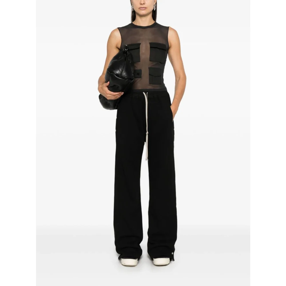 Rick Owens Zwarte broek met drukknoopsluitingen Black Dames