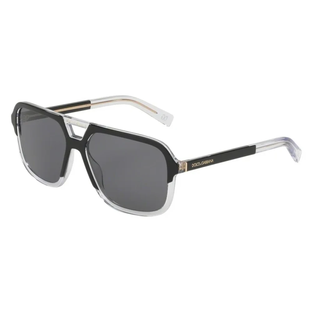 Dolce & Gabbana Men's Black/Grey Dg4354 501/81 Man Sunglasses Acetate Squared Polarized - Image 6