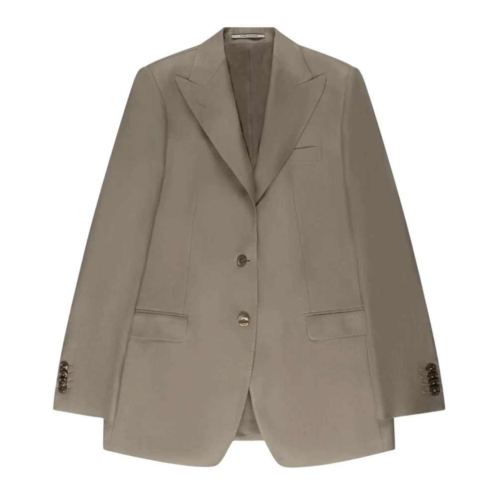 Tagliatore Zandkleurige Linnen Girlfriend Blazer Beige Heren