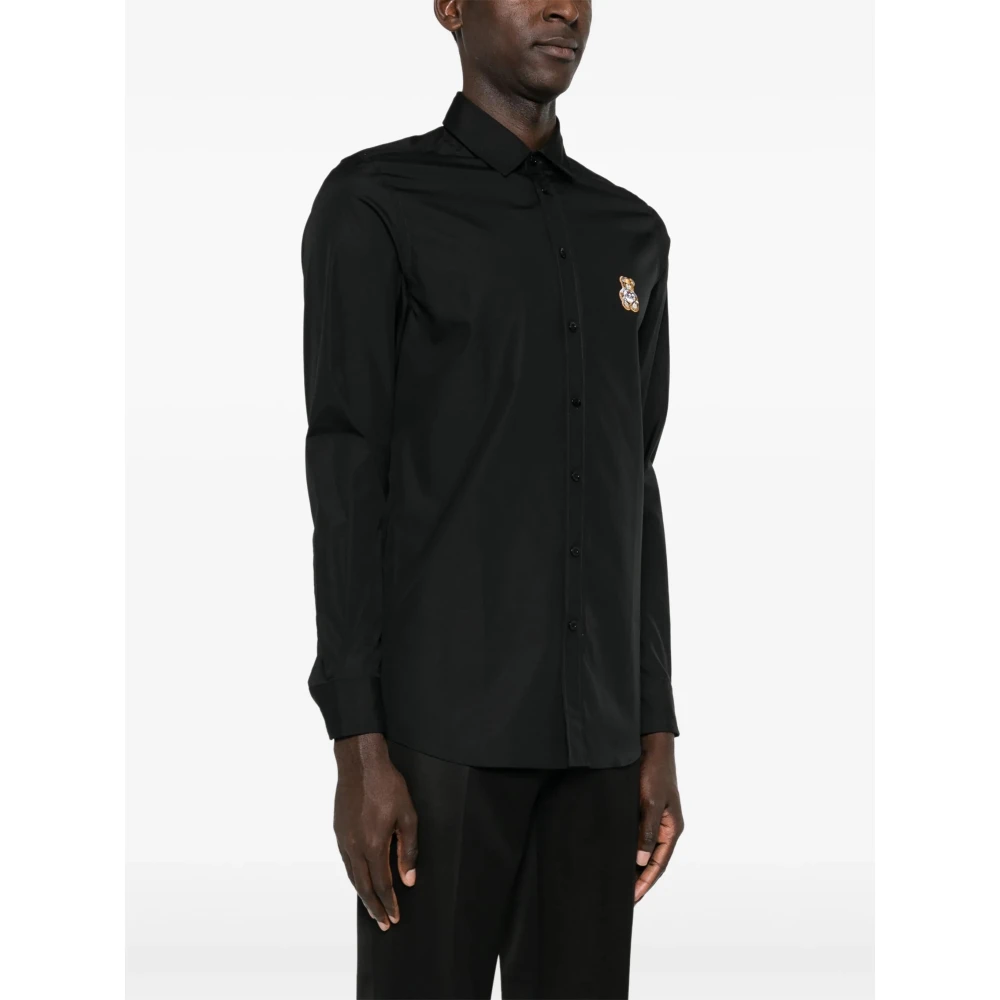 Moschino Geborduurde Beer Zwart Shirt Black Heren