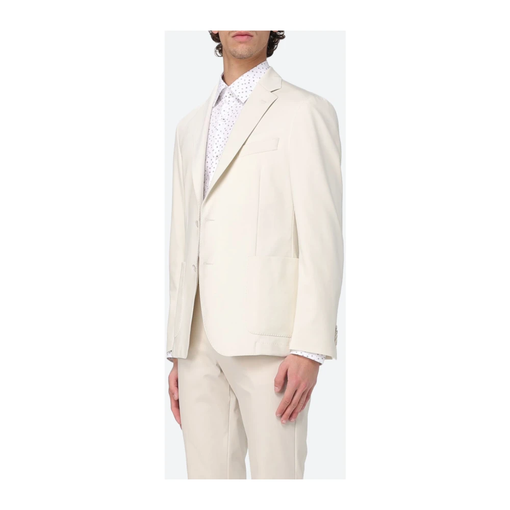 Hugo Boss Stretch katoenen jersey jas White Heren