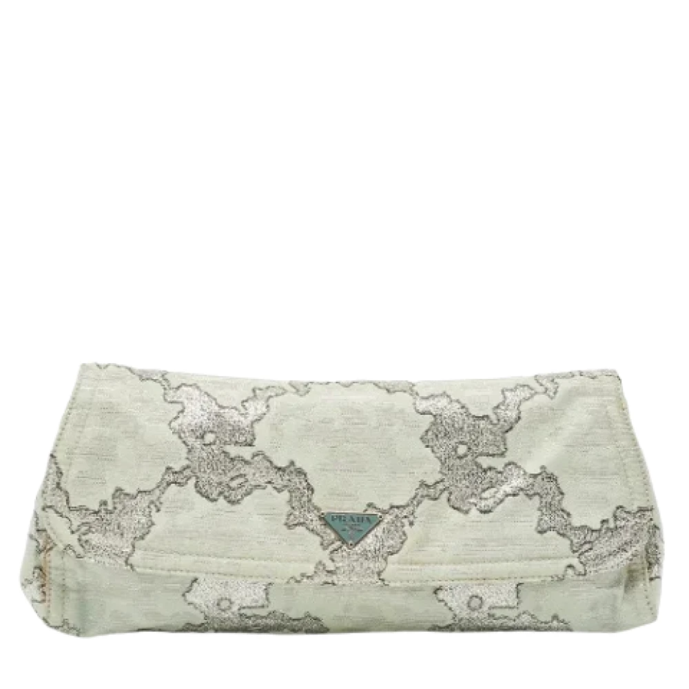 Prada Vintage Pre-owned Canvas clutches Green Dames