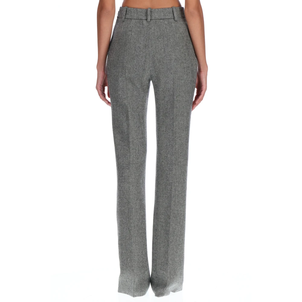 Ermanno Scervino Gestreepte Wollen Broek Grijs 40 Gray Dames